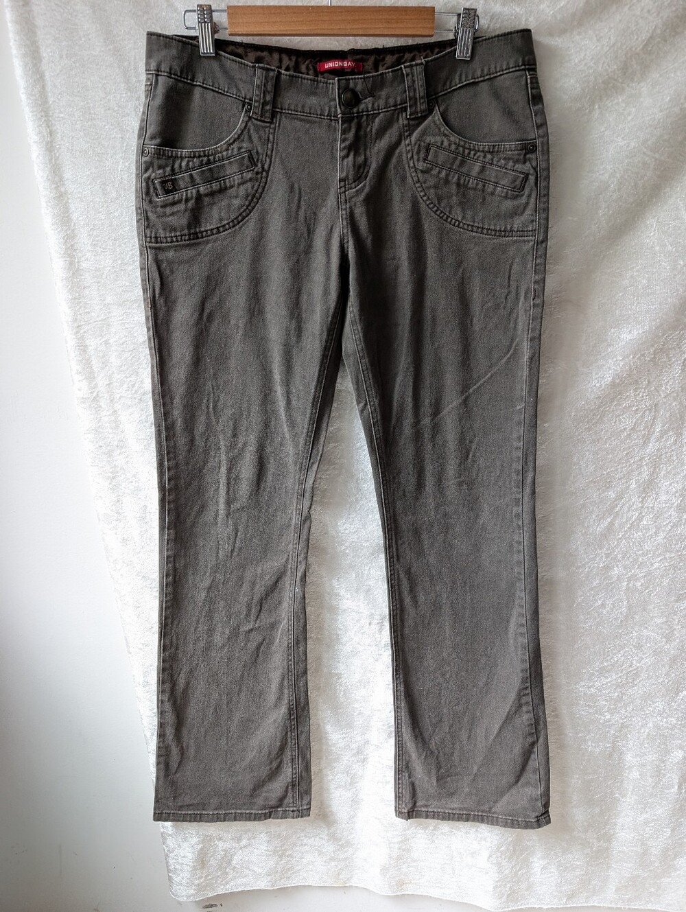 Unionbay 13 Muted Brown Button Back Pockets Slightly Boot Cut